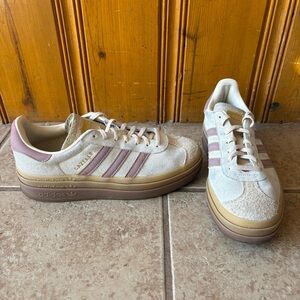 Adidas Gazelle Bold Cream White / Warm Clay / Sand Strata Platform Sz 9